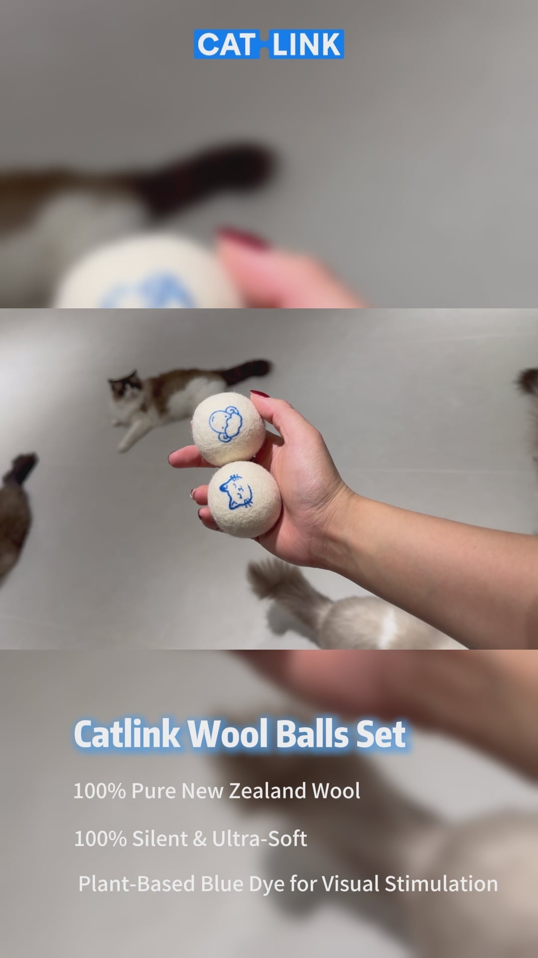 Ensemble de balles en laine CATLIKE - Jouet pour chat